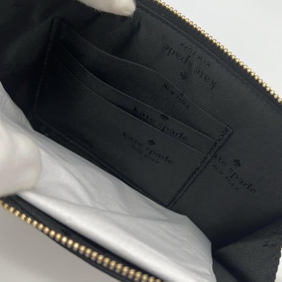 Kate Spade Lucy Spade Flower Medium L-zip Wristlet Black Multi - Picture 8 of 15